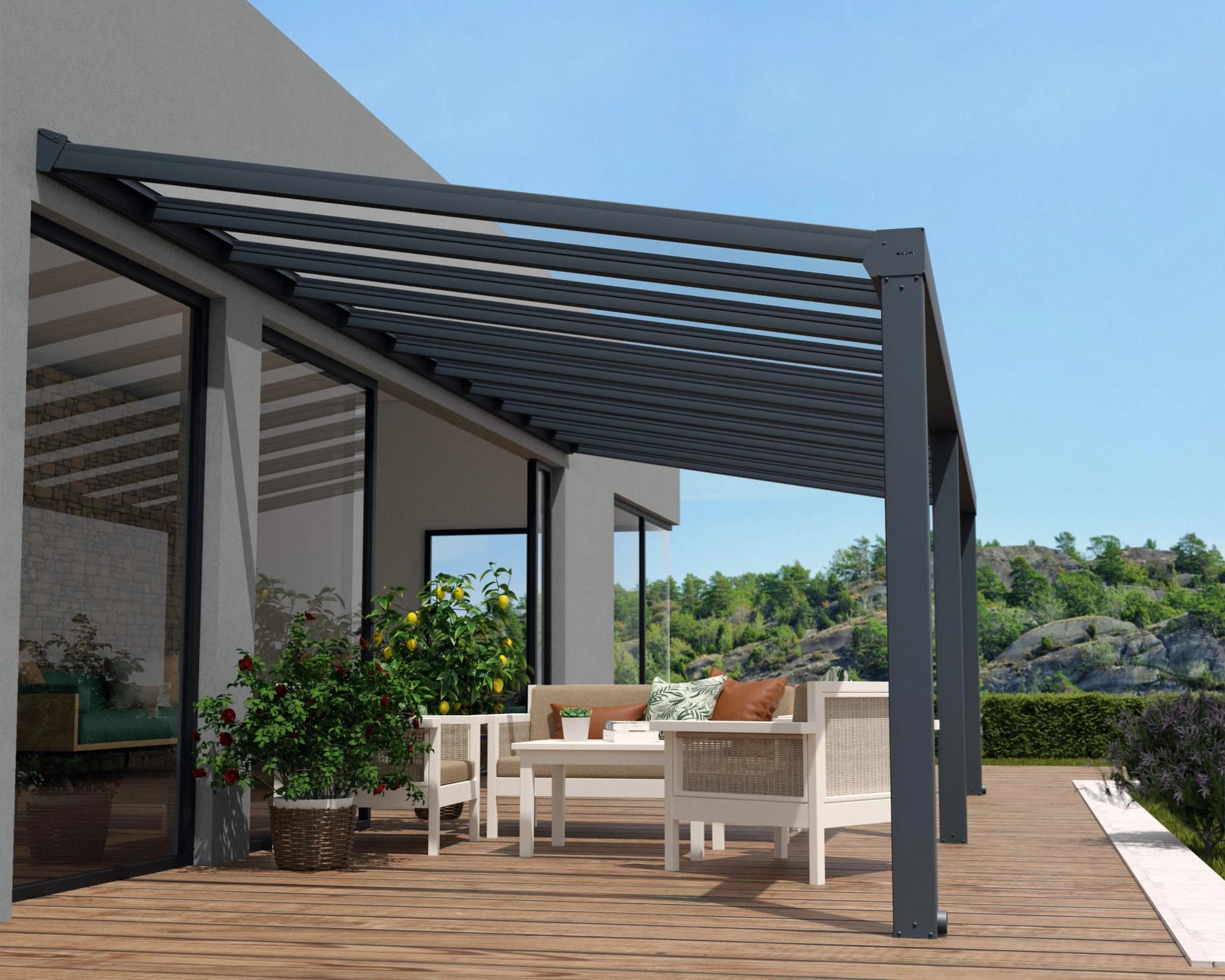 Terrassenüberdachung Canopia Stockholm Alu Polycarbonat