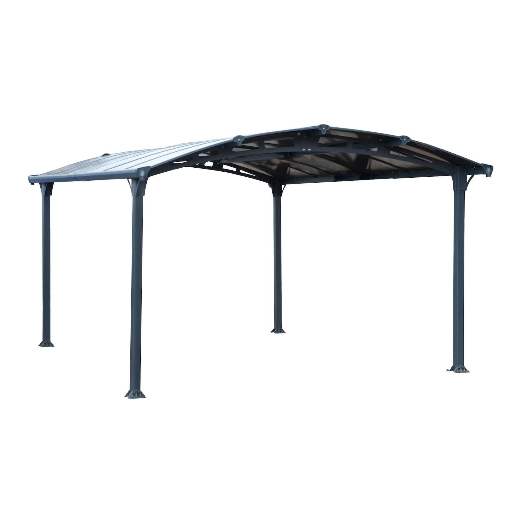 Pavillon aus Aluminium und Polycarbonat, anthrazit/grau, rechteckig