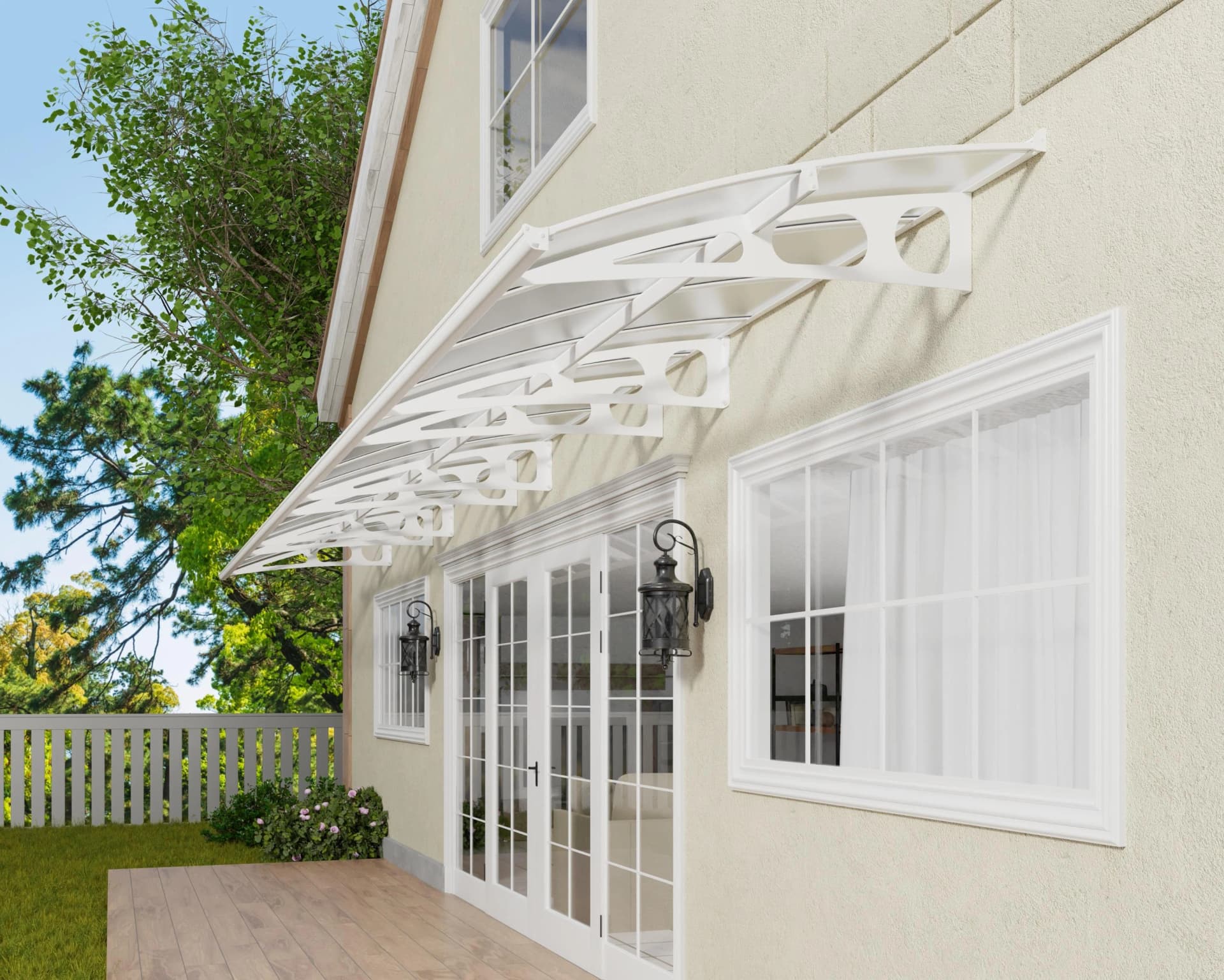 Pultvordach Palram Canopia Bordeaux Aluminium Polycarbonat