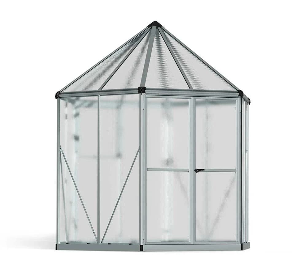 Palram Canopia Hexa Gewächshaus Aluminium Polycarbonat Grau - Bild 2