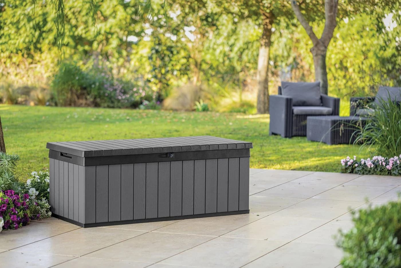 Keter Gartenbox DARWIN Anthrazit 380L EVOTECH Witterungsbeständig