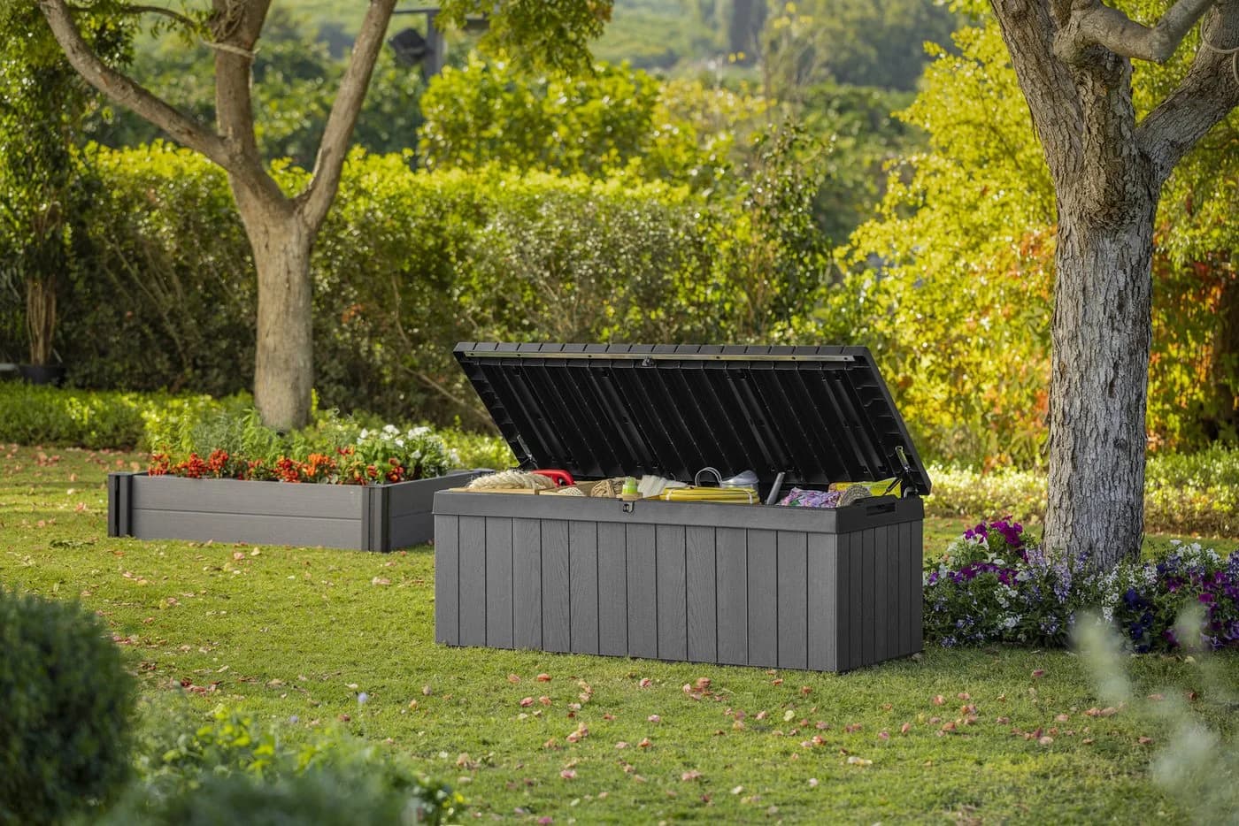 Keter Gartenbox DARWIN Anthrazit 380L EVOTECH Witterungsbeständig - Bild 5