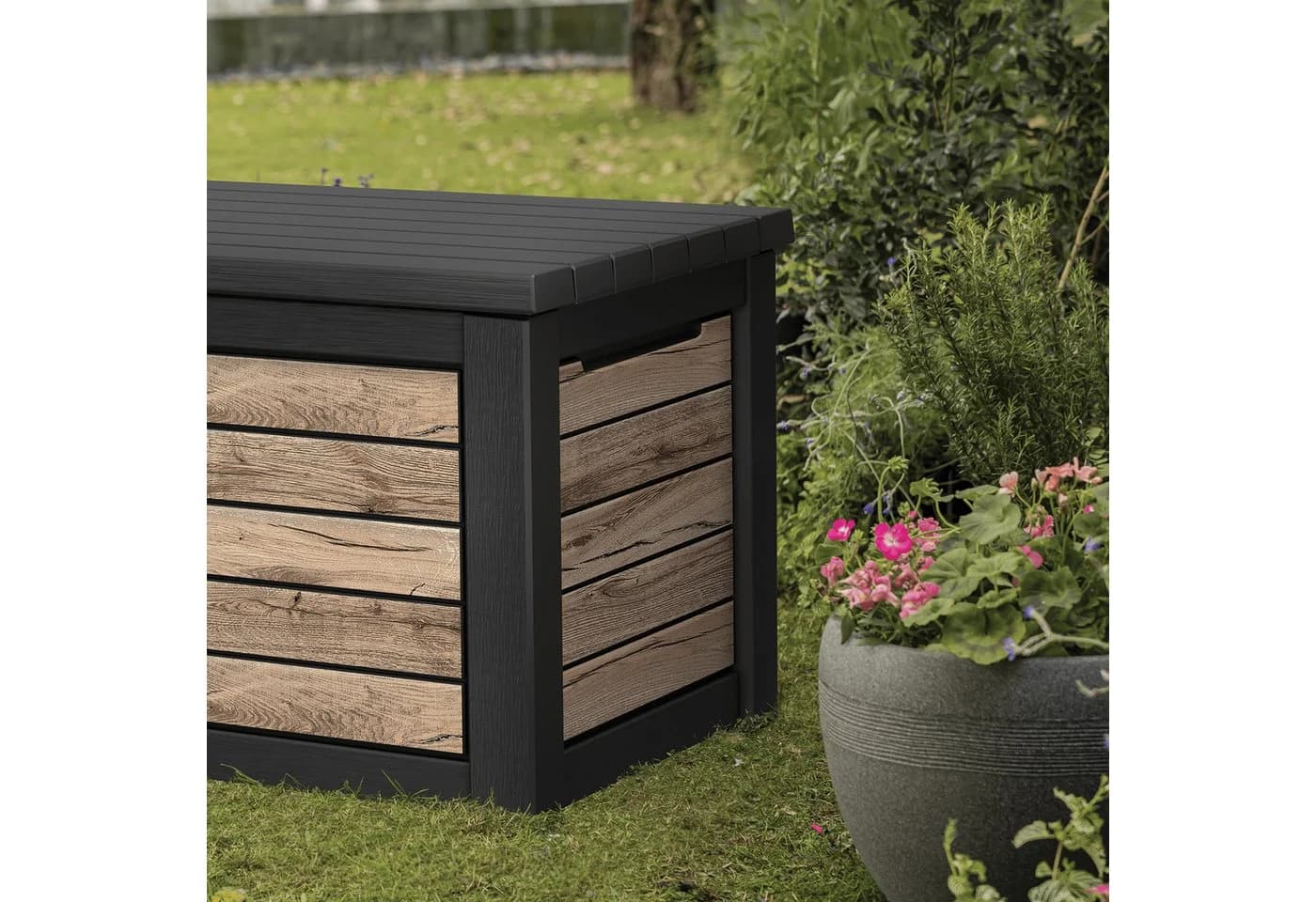 Keter Gartenbox Northwood 623L Wetterfeste Aufbewahrungsbox Holzoptik - Bild 3