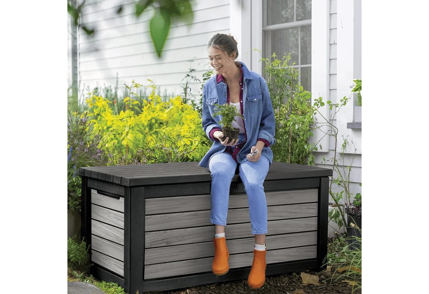 Keter Gartenbox Northwood 623L Grau Wetterfest