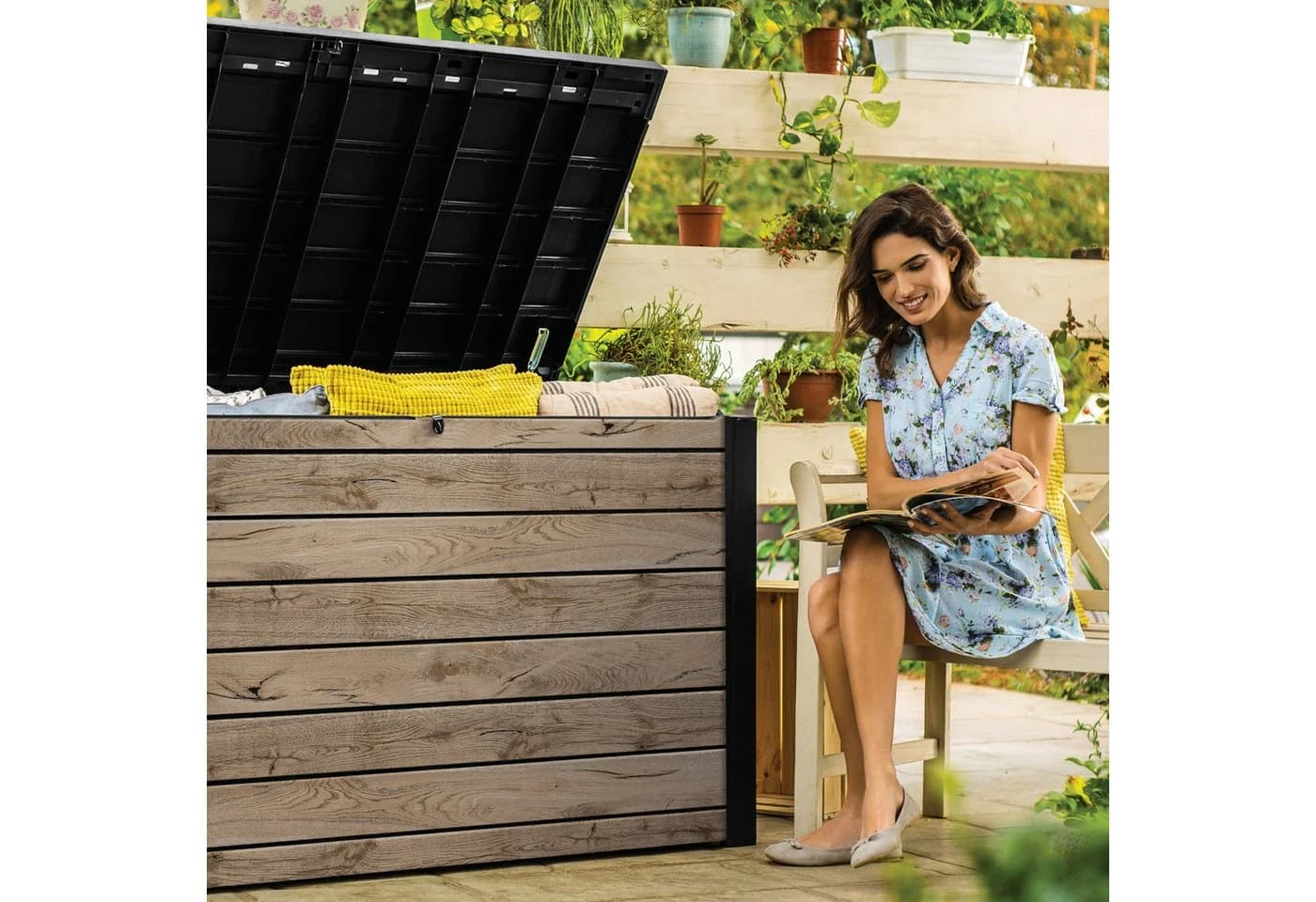 Keter Gartenbox Ontario 870L Holzoptik - Bild 5