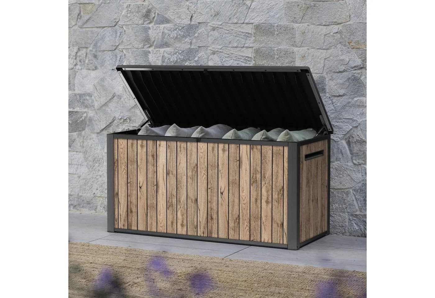 Keter Gartenbox Sierra 643L Holzoptik Braun Wetterfest - Bild 4