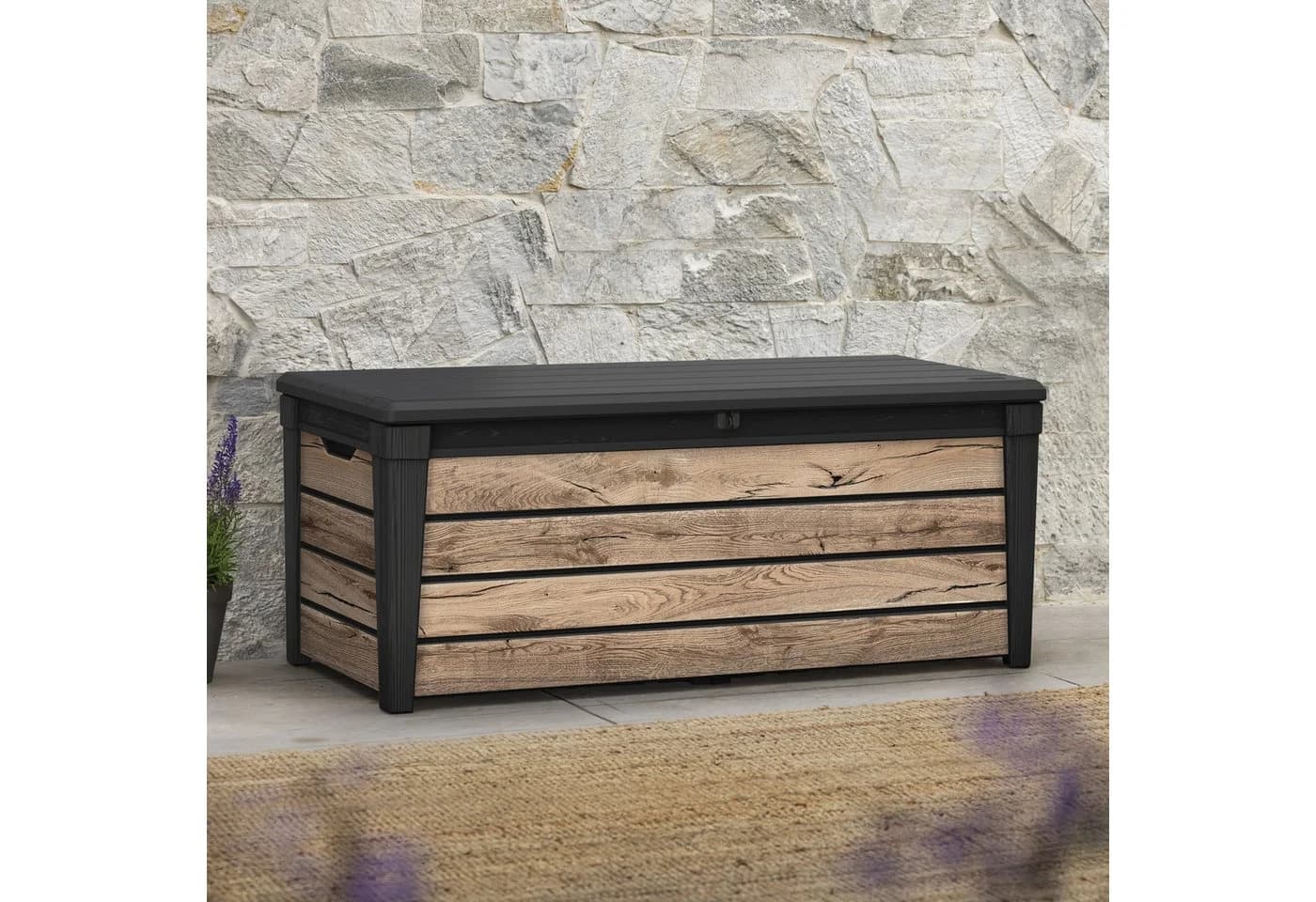 Keter Gartenbox Brightwood 454 Liter Holzoptik Pinie