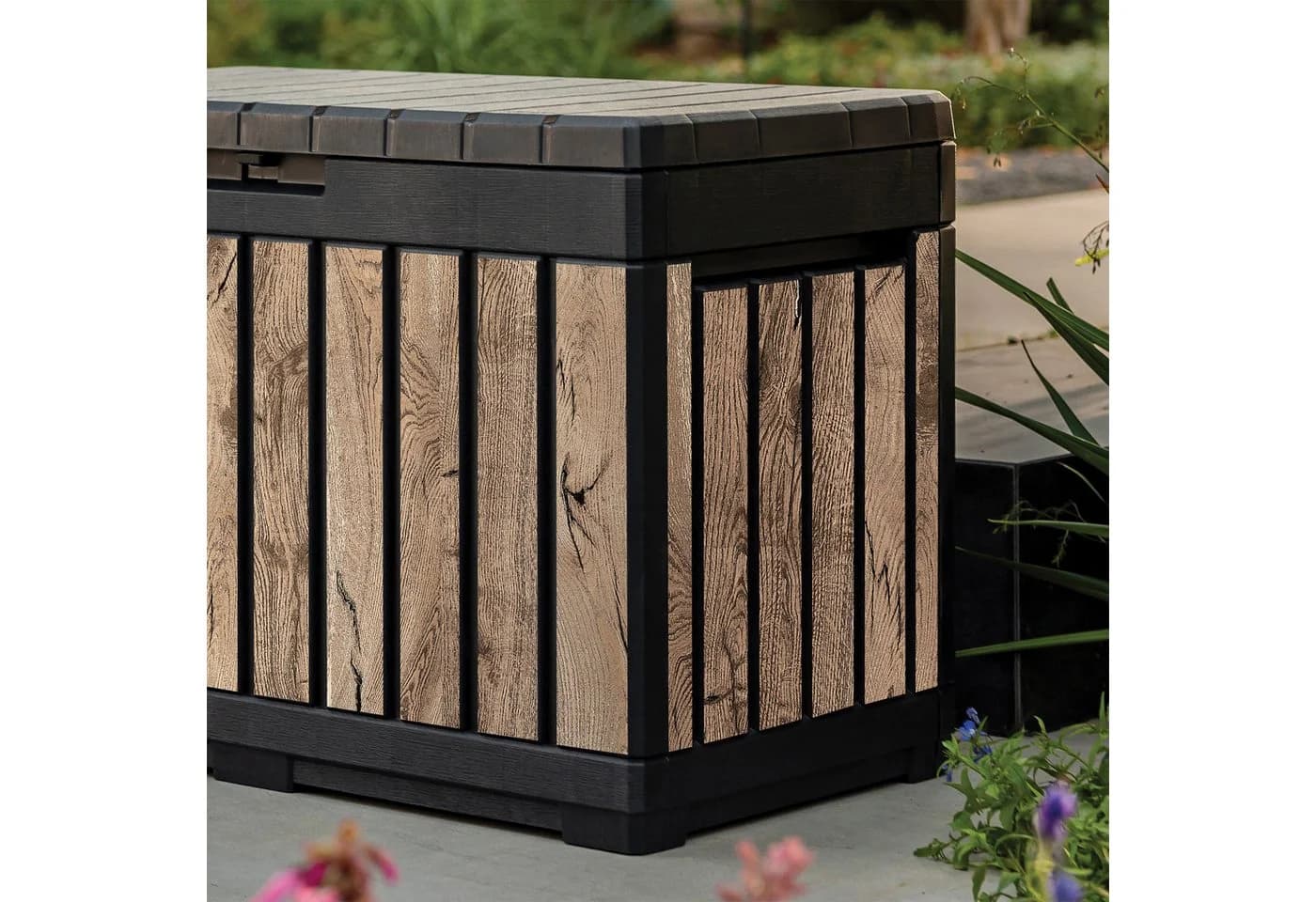 Keter Gartenbox 190 Liter Holzoptik Pinie abschließbar wetterfest