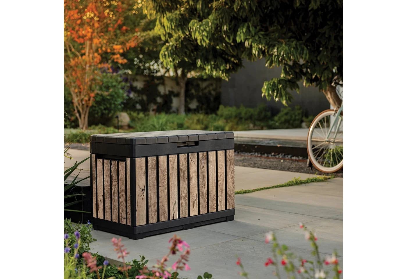 Keter Gartenbox 190 Liter Holzoptik Pinie abschließbar wetterfest - Bild 5