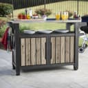 Keter Grillablagetisch UNITY XL Holzoptik Pinie Kunststoff Edelstahlplatte Bild 1