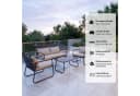 HOMAVO Gartenlounge-Set 4-Sitzer Grau Poly Rattan Bild 1