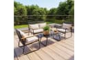 HOMAVO Gartenlounge-Set 4-Sitzer Grau Poly Rattan Bild 2