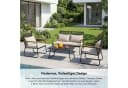 HOMAVO Gartenlounge-Set 4-Sitzer Grau Poly Rattan Bild 3
