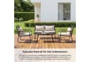 HOMAVO Gartenlounge-Set 4-Sitzer Grau Poly Rattan Bild 4