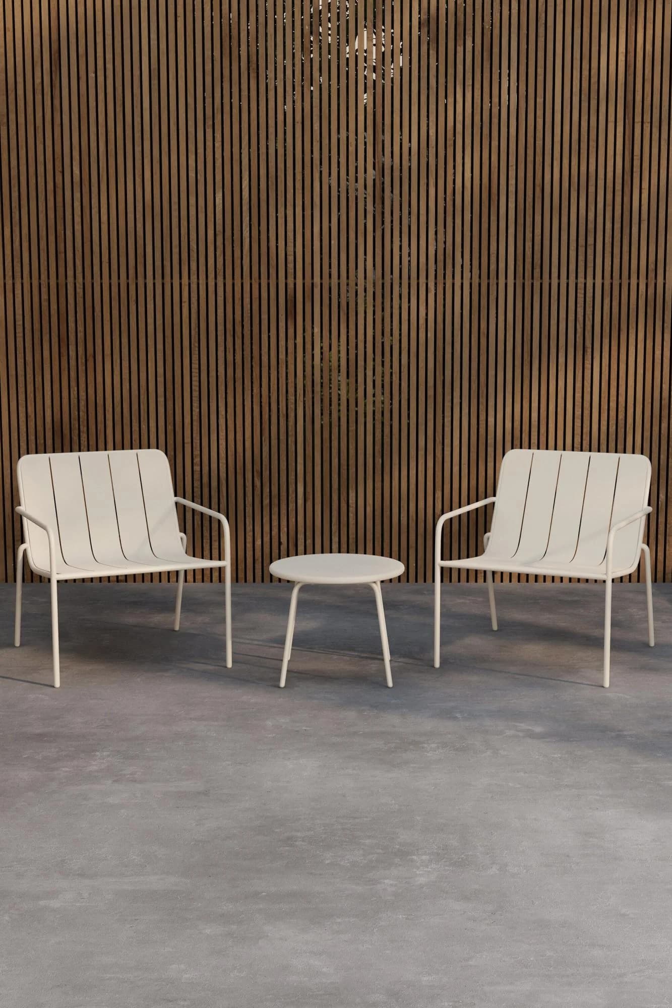 VENTURE HOME Gartenlounge-Set Minos Beige Stahl