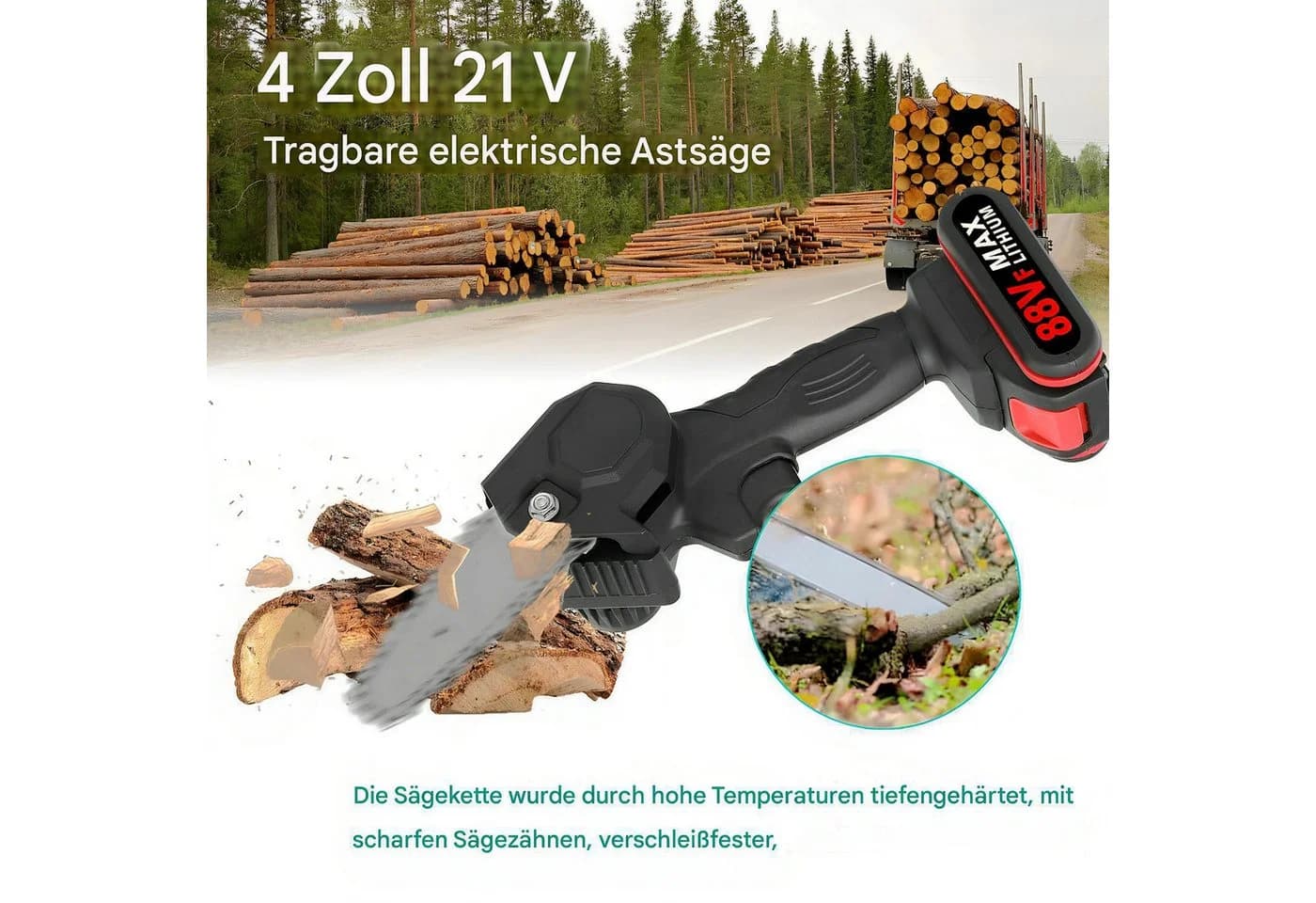 GARRYFIZH Akku-Astschere 21V 25mm mit 4-Zoll-Kettensäge - Bild 5