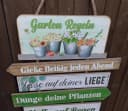 Deko-Impression Hängeschild Gartenregeln Holz MDF Deko Bild 1