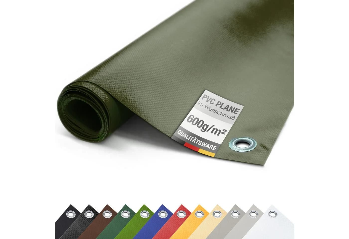 ANKO Planen Schutzplane PVC 600g/m² mit Ösen Olivgrün - Bild 2
