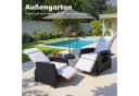 HOMAVO Gartensessel Rattan mit verstellbarer Rückenlehne, Ablagetisch, wetterfest Bild 4