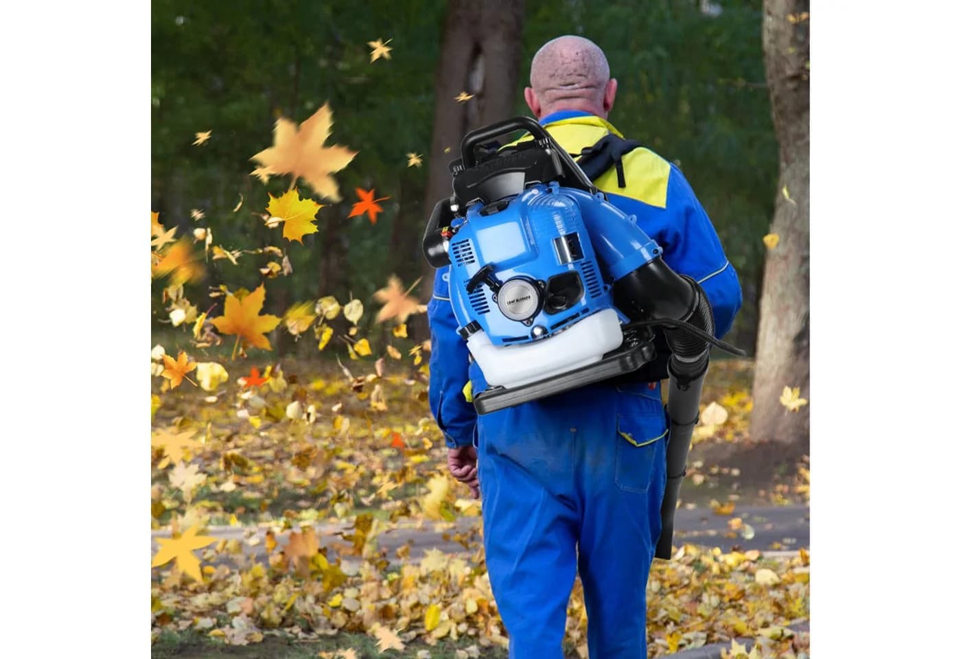 Rutaqian Benzin-Laubbläser 7000RPM 4-Takt Schnurlos Laubbläser Benzinmotor 75.6cc, 500 CFM, Rucksack Laubbläser - Bild 5