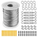 TUWENA Drahtseil Edelstahl 30m Seilspanngarnitur mit Ösen 56Pcs Stahlseil Kit Bild 2