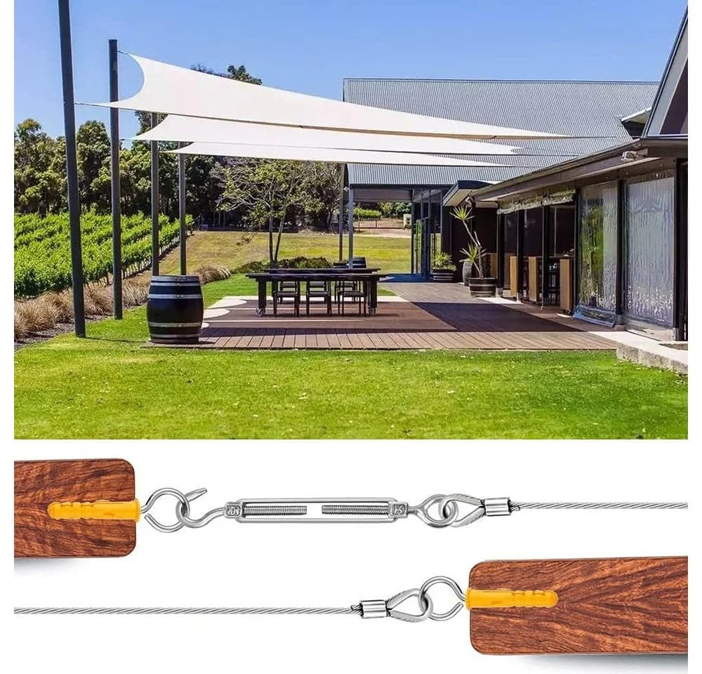 TUWENA Drahtseil Edelstahl 30m Seilspanngarnitur mit Ösen 56Pcs Stahlseil Kit - Bild 5