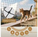 TUWENA Schutznetz Katzennetz für Balkon, Biss- und Reißfestes Balkonnetz, UV-beständig, Katzennetz Drahtverstärkt mit Befestigungsseil, Nägel, Kabelbinder Bild 4