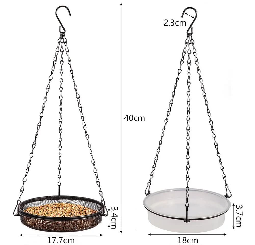 TUWENA Vogelfutterspender 2er Set mit Kette & Haken