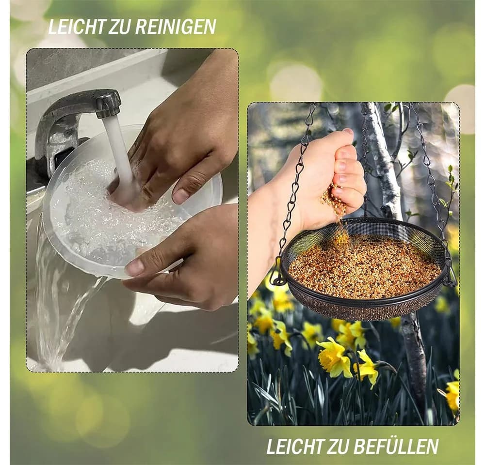 TUWENA Vogelfutterspender 2er Set mit Kette & Haken - Bild 4