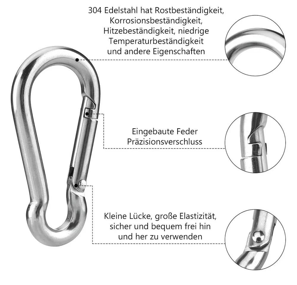 TUWENA Sonnensegel Befestigung Kit Edelstahl Tragfähigkeit 99kg - Bild 3
