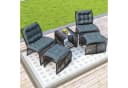 Celya Gartenlounge-Set 5-tlg. Schwarz/Grau PE-Rattan mit Glasplatte Bild 4