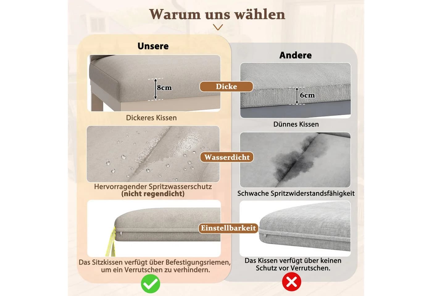 Celya Gartenlounge-Set 5-6 Sitze Beige mit Esstisch - Bild 4