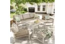 Celya Gartenlounge-Set 7-tlg. Beige Handgeflochten mit Glas Bild 2