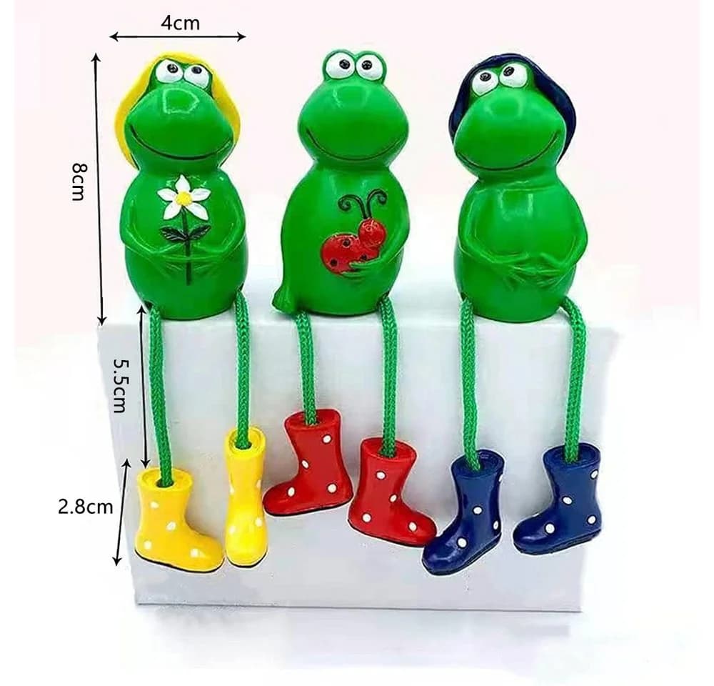 TUWENA Gartenfigur 3 Stück Frosch Tiere Garten Statuen Deko