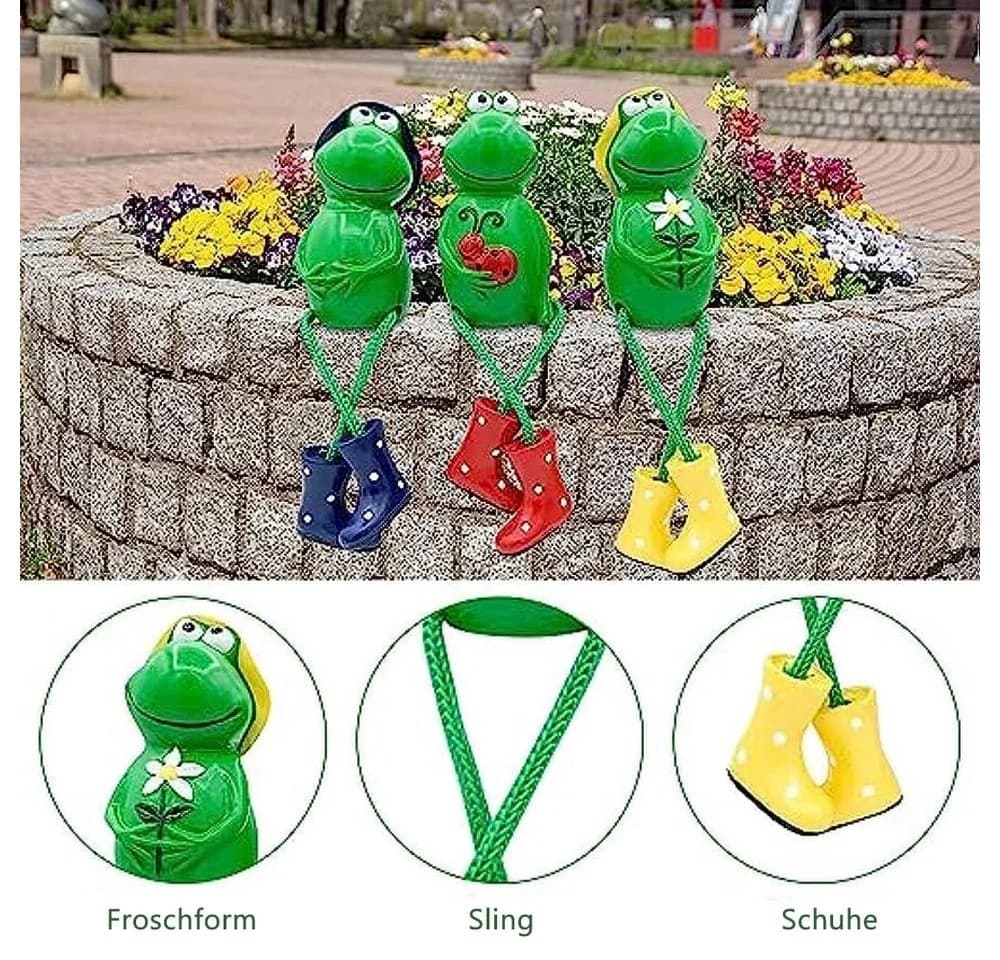 TUWENA Gartenfigur 3 Stück Frosch Tiere Garten Statuen Deko - Bild 3