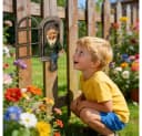 TUWENA Hängende Gartenfigur Harz Zwerg Bunt Bild 3