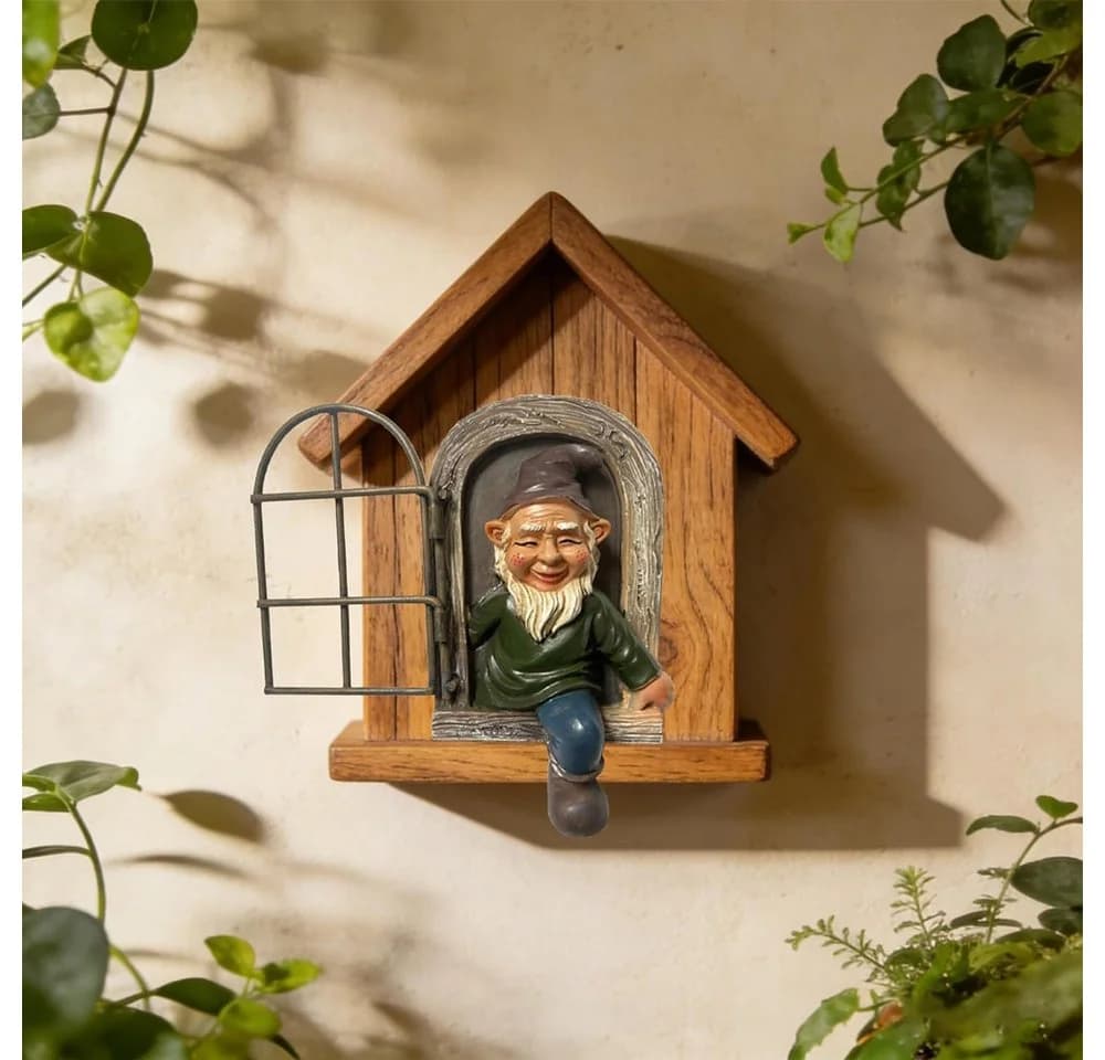 TUWENA Hängende Gartenfigur Harz Zwerg Bunt - Bild 4