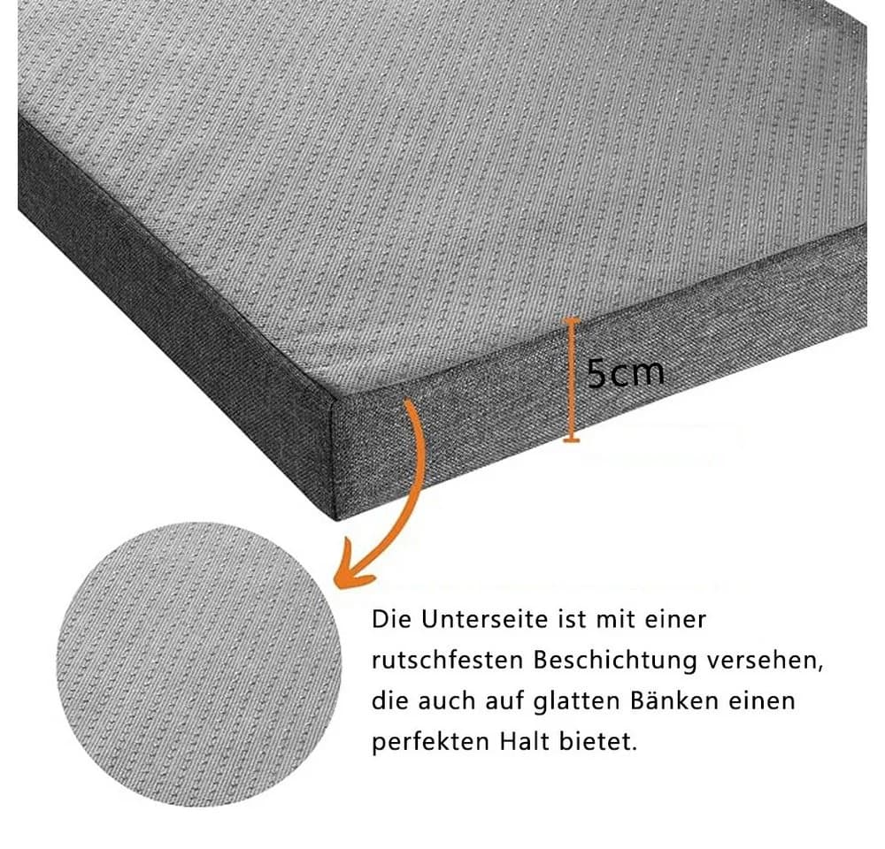TUWENA Bankauflage Sitzkissen Leinenstoff Schwammfüllung - Bild 4
