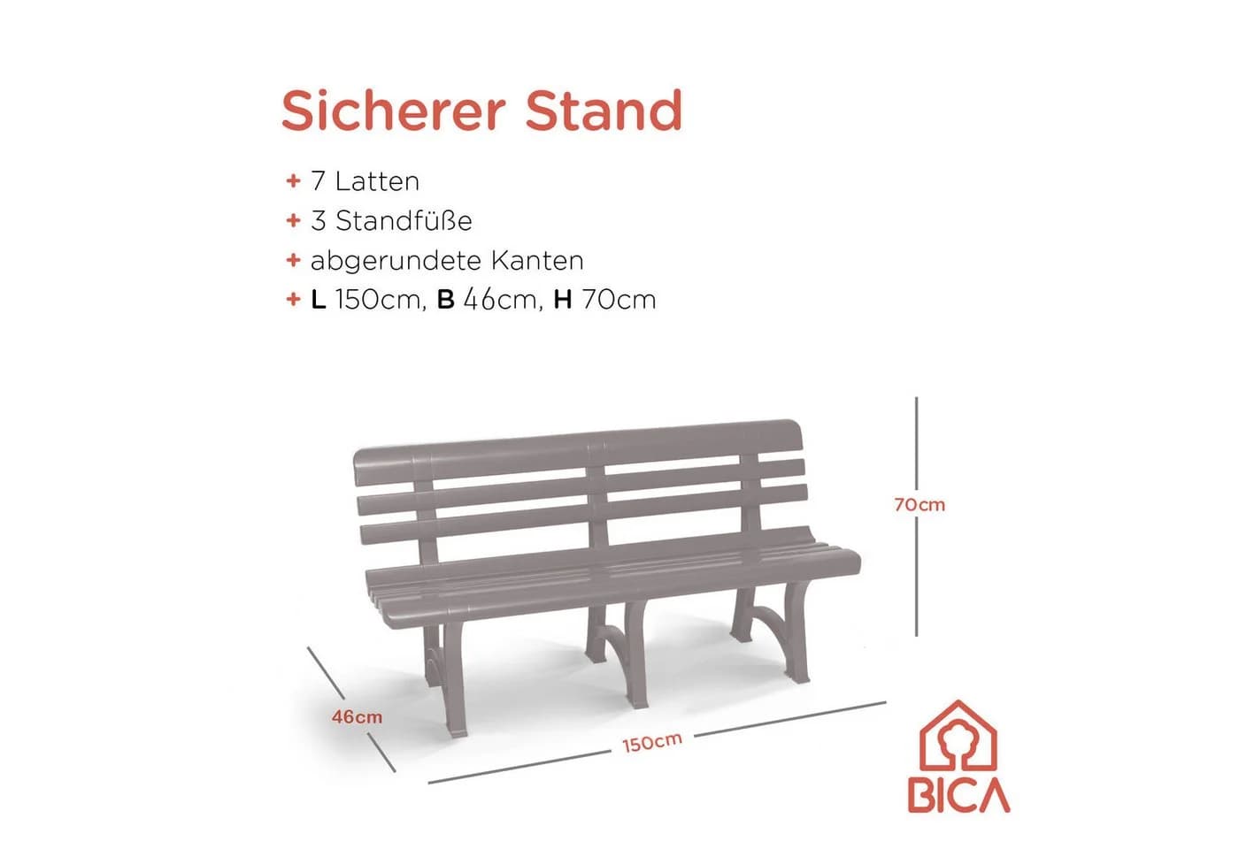 BICA Gartenbank Olimpia Taupe Ergonomisch - Bild 4