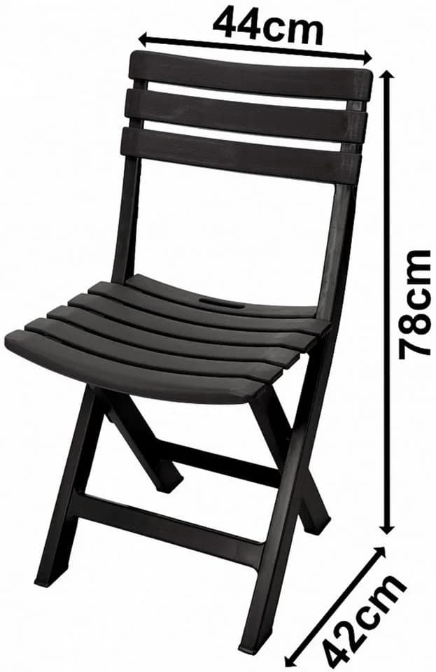 Progarden Klappstuhl Anthrazit UV-Beständig Robust Wetterfest