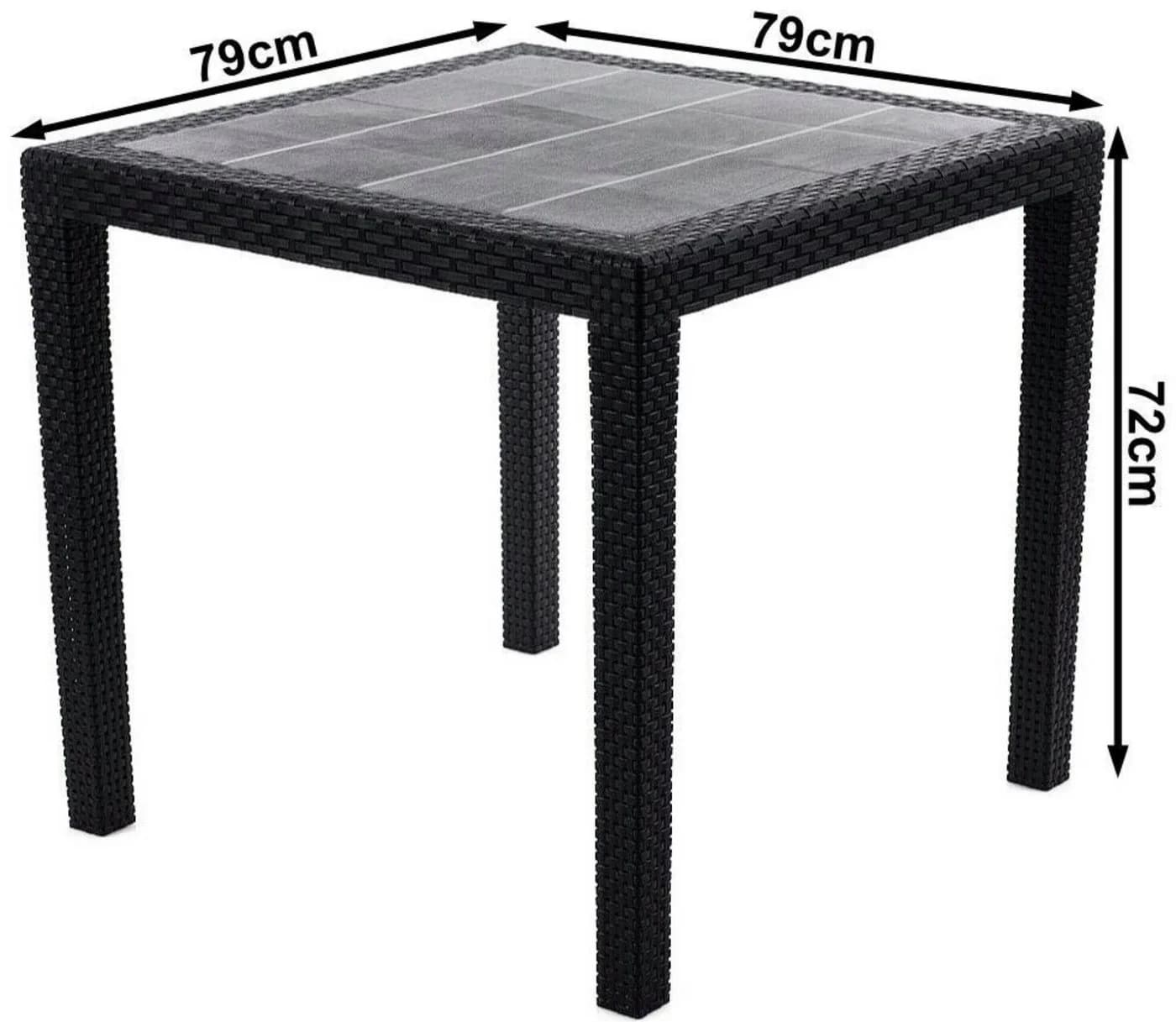 Progarden Gartentisch Anthrazit Kunststoff Rattanoptik - Bild 3