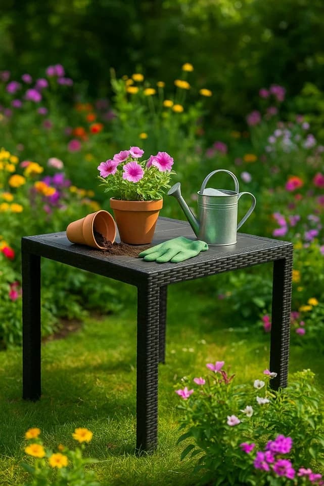 Progarden Gartentisch Anthrazit Kunststoff Rattanoptik - Bild 5