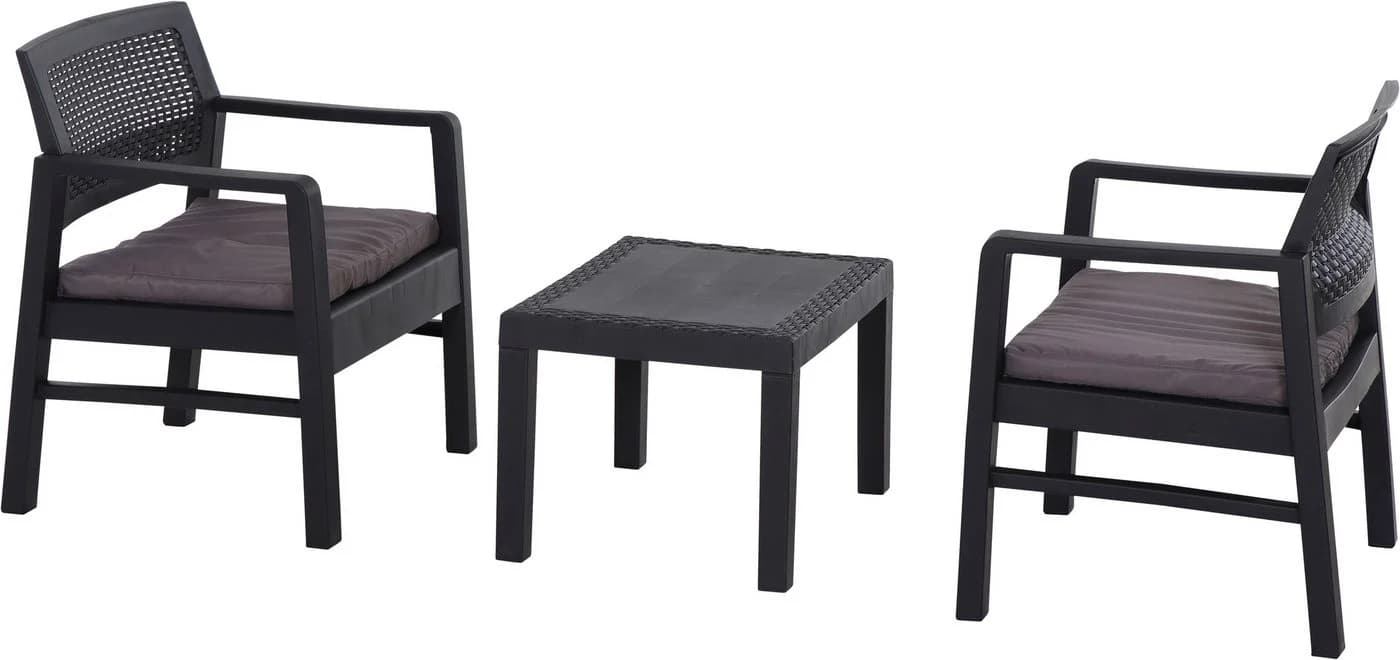 Progarden Balkonset Kraka 3-tlg. Anthrazit mit Kissen - Bild 3