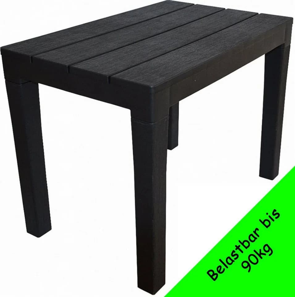 Progarden Gartentisch Kunststoff Schwarz UV-Beständig Wetterfest - Bild 2