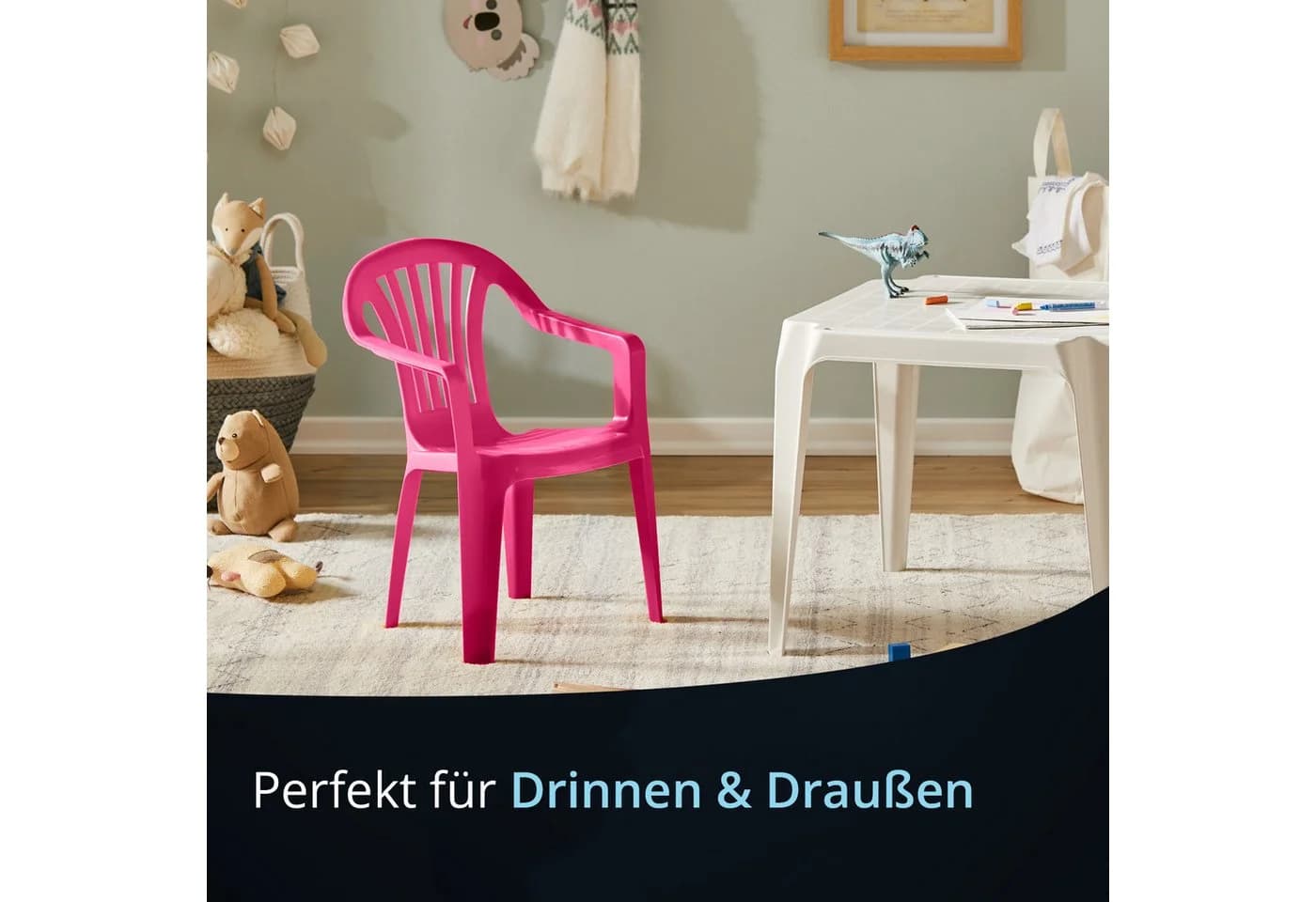 Progarden Kinderstuhl Gartenstuhl Pink Stapelbar Wetterfest - Bild 4
