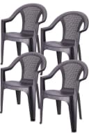 Progarden Gartenstuhl Anthrazit Stapelbar 4er Set UV-beständig Bild 1