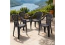 Progarden Gartenstuhl Anthrazit Stapelbar 4er Set UV-beständig Bild 2