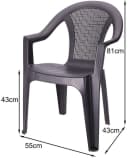 Progarden Gartenstuhl Anthrazit Stapelbar 4er Set UV-beständig Bild 3