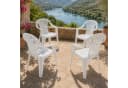 Progarden Gartenstuhl Weiß 4er Set UV-Beständig Wetterfest Kunststoff Bild 2