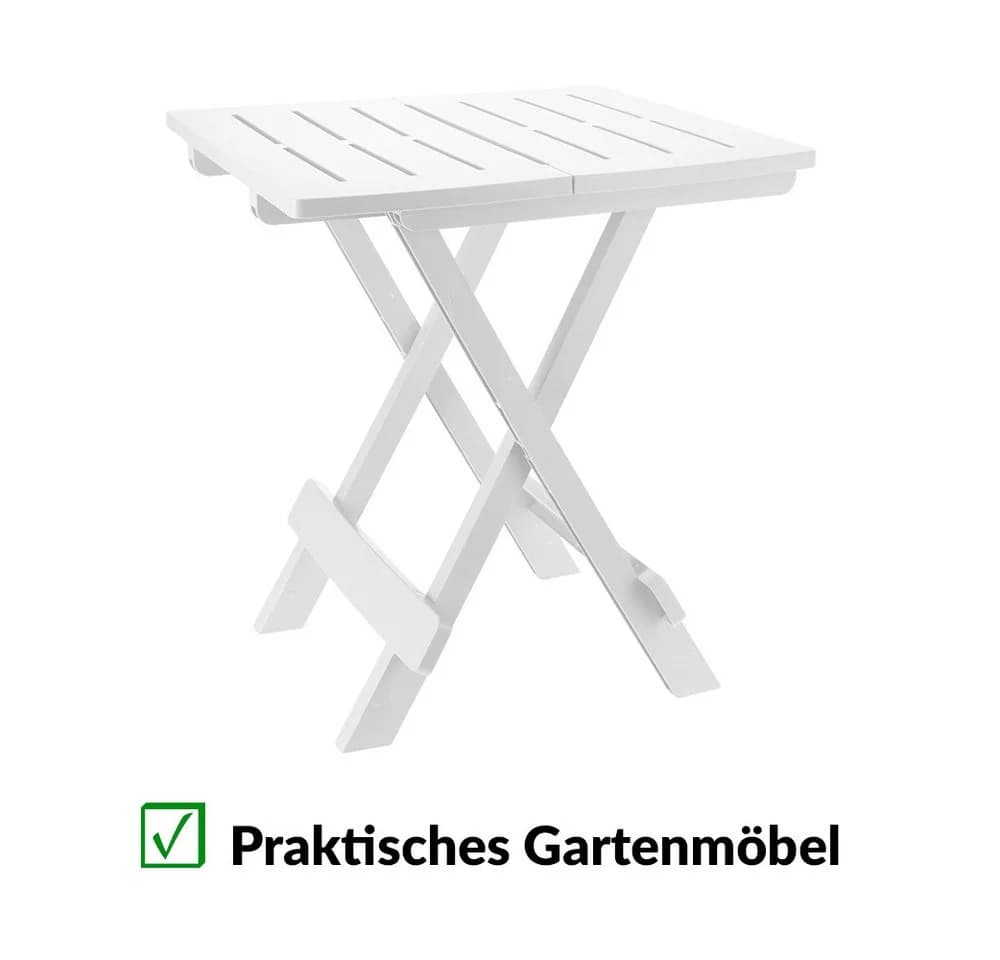 Progarden Campingtisch Beistelltisch Kunststoff Weiß Klapptisch - Bild 4